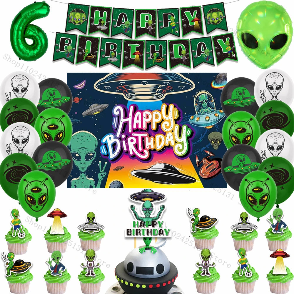 Kit Decoração de Festa Tema Alien