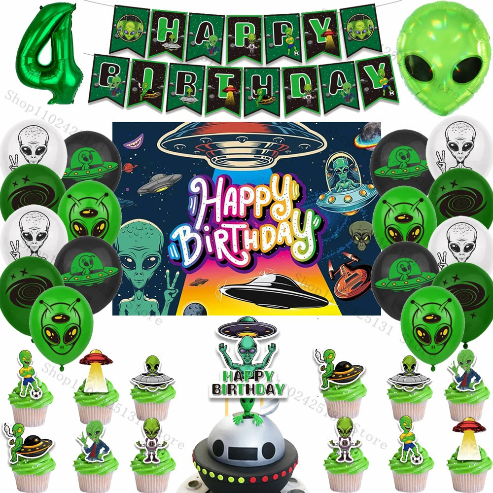 Kit Decoração de Festa Tema Alien