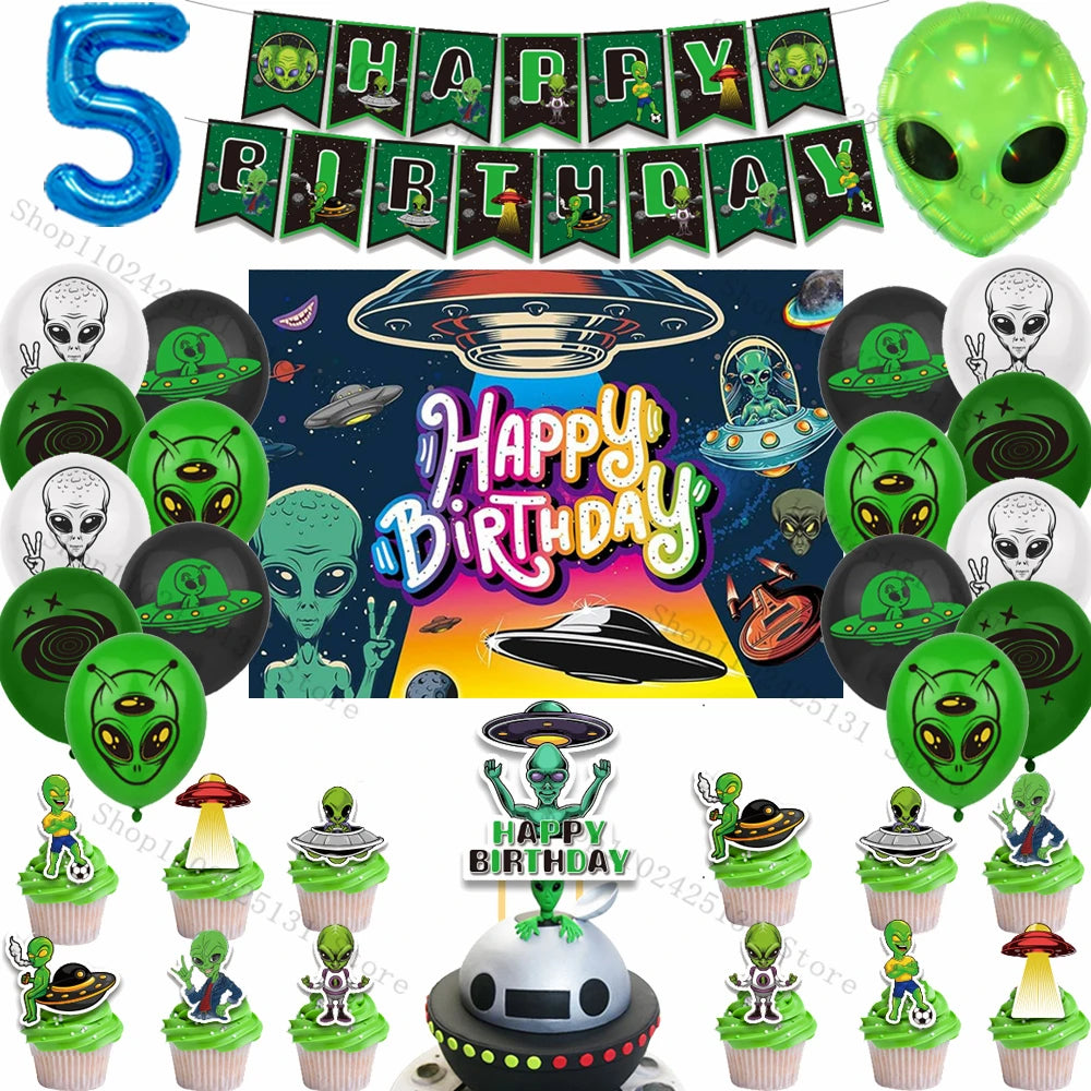 Kit Decoração de Festa Tema Alien