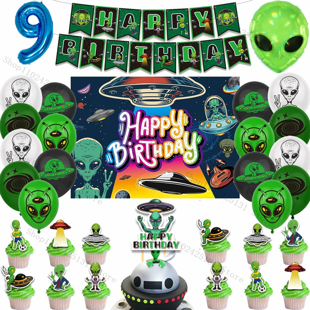Kit Decoração de Festa Tema Alien