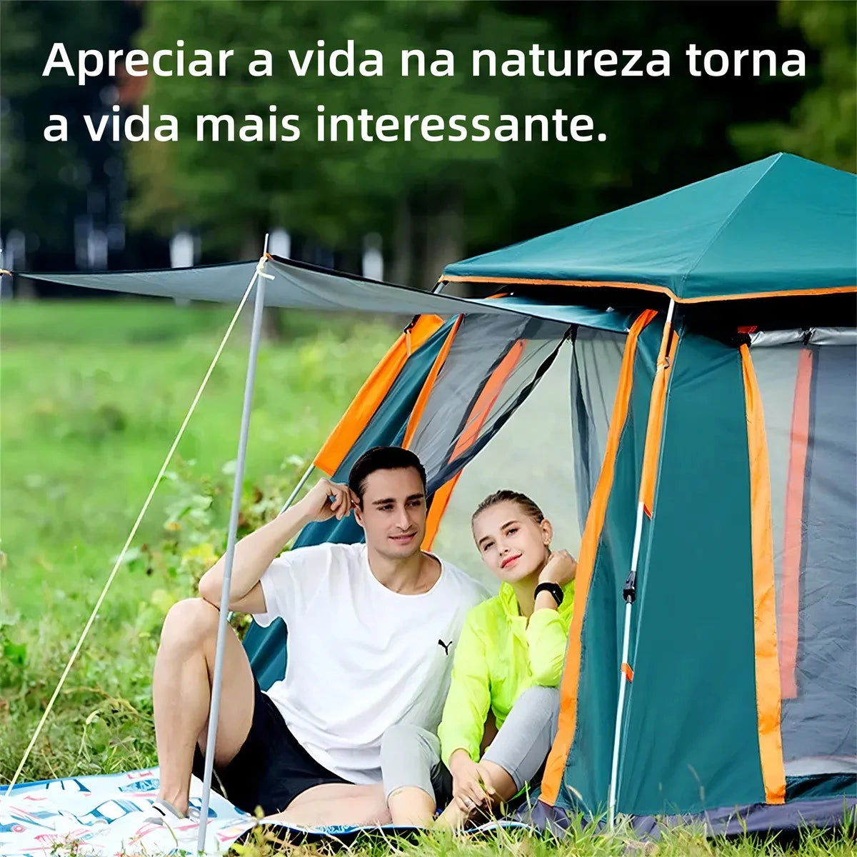 Barraca Camping Automática Upf50+ 5-8 Pessoas Grande Varanda para familiar portátil