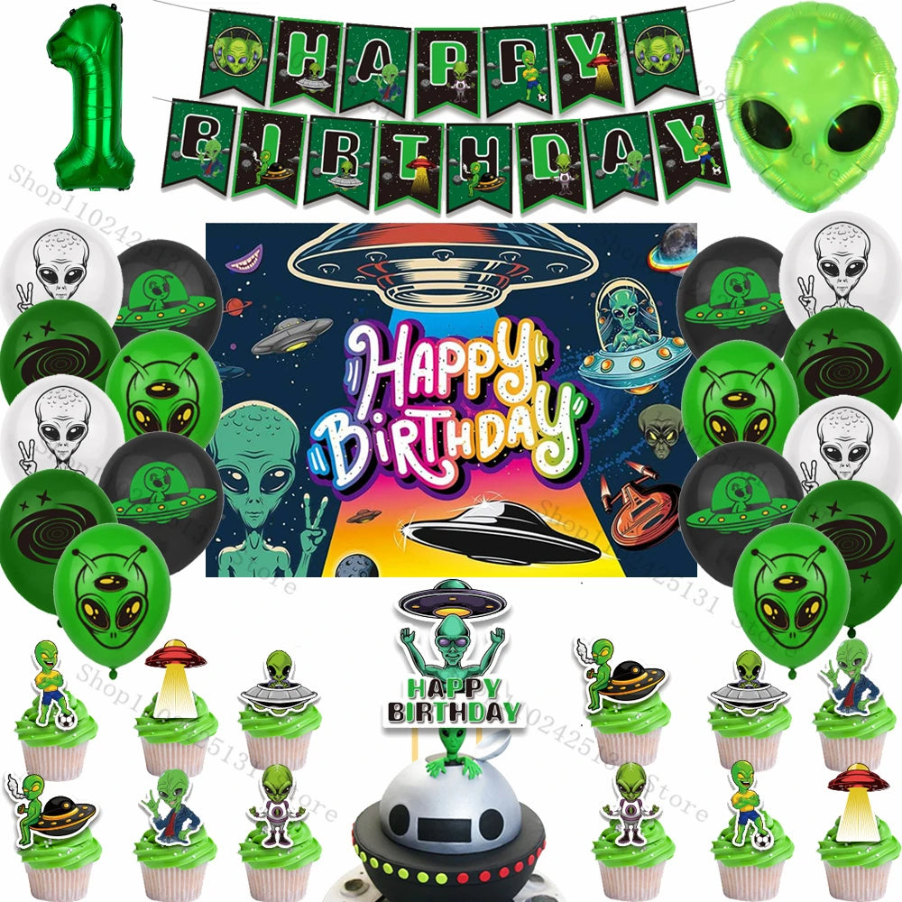 Kit Decoração de Festa Tema Alien