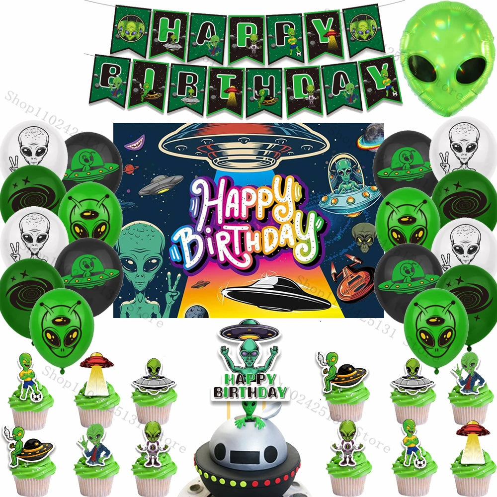 Kit Decoração de Festa Tema Alien