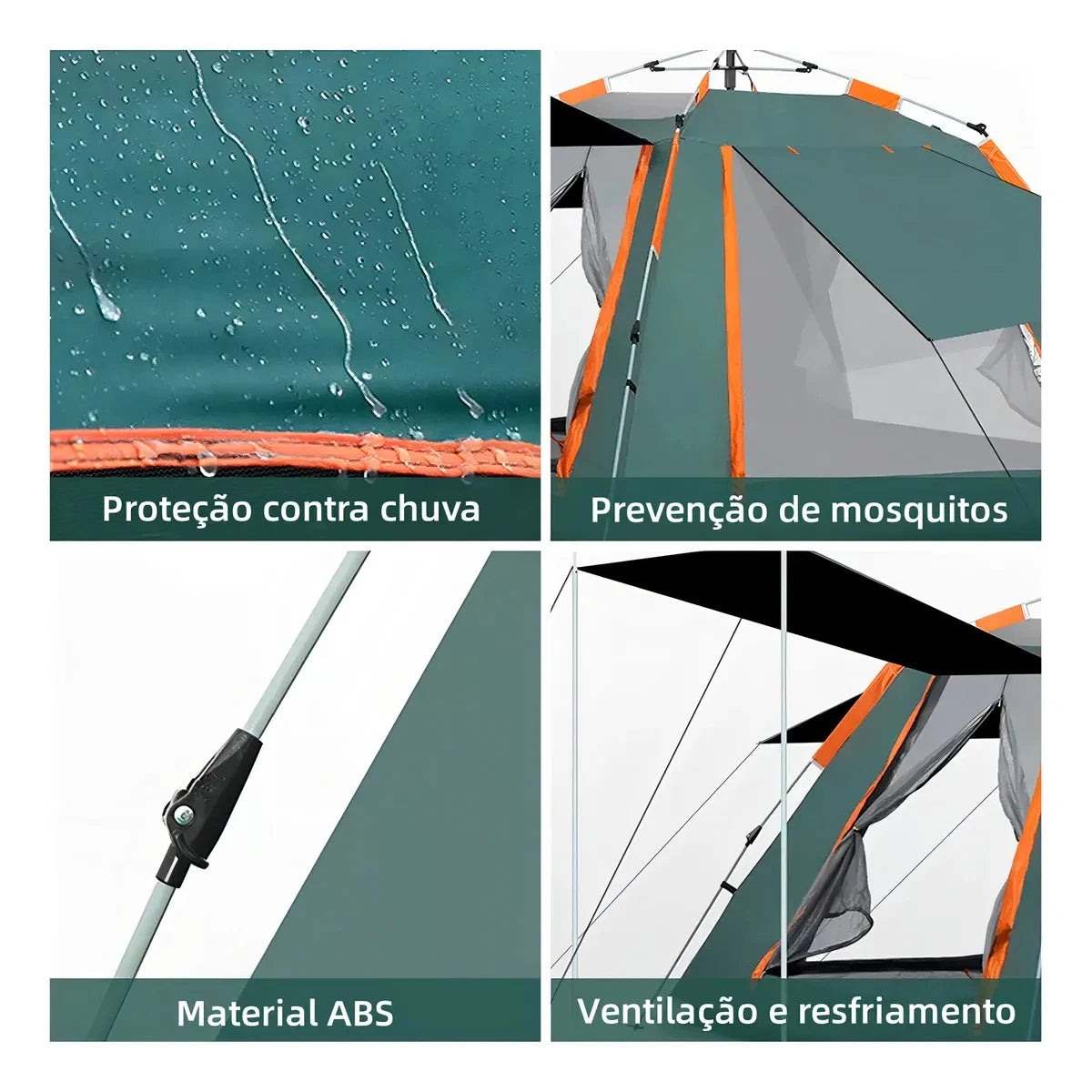 Barraca Camping Automática Upf50+ 5-8 Pessoas Grande Varanda para familiar portátil