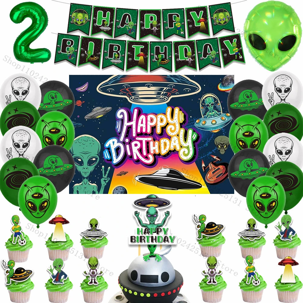 Kit Decoração de Festa Tema Alien