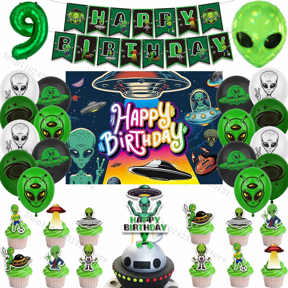 Kit Decoração de Festa Tema Alien