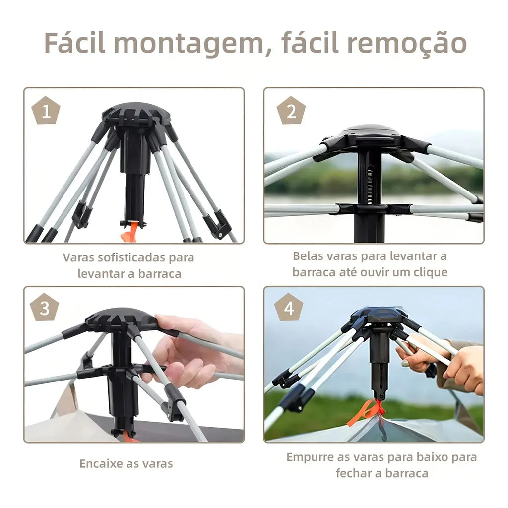 Barraca Camping Automática Upf50+ 5-8 Pessoas Grande Varanda para familiar portátil