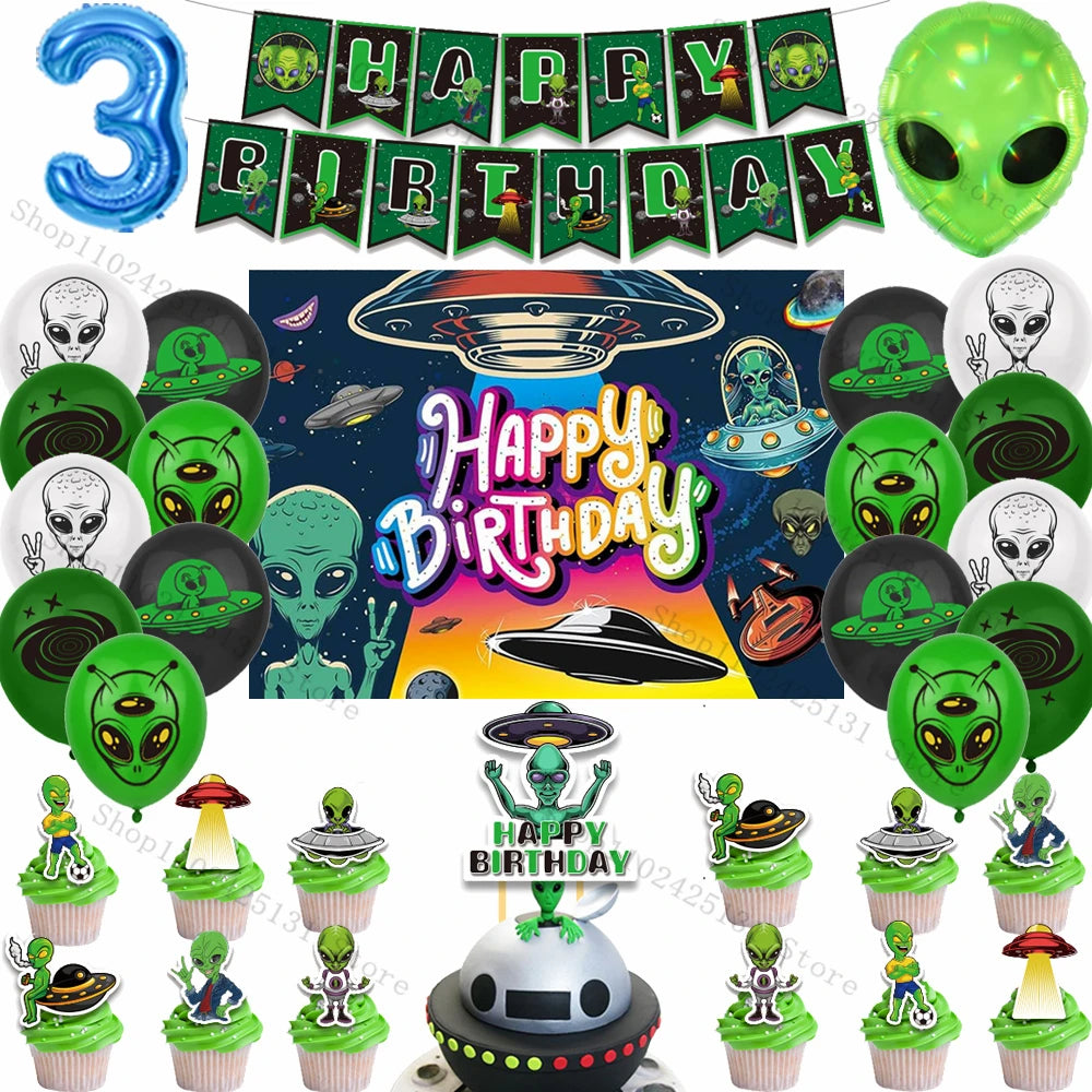 Kit Decoração de Festa Tema Alien