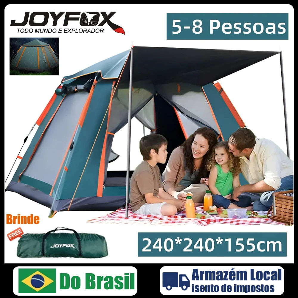 Barraca Camping Automática Upf50+ 5-8 Pessoas Grande Varanda para familiar portátil