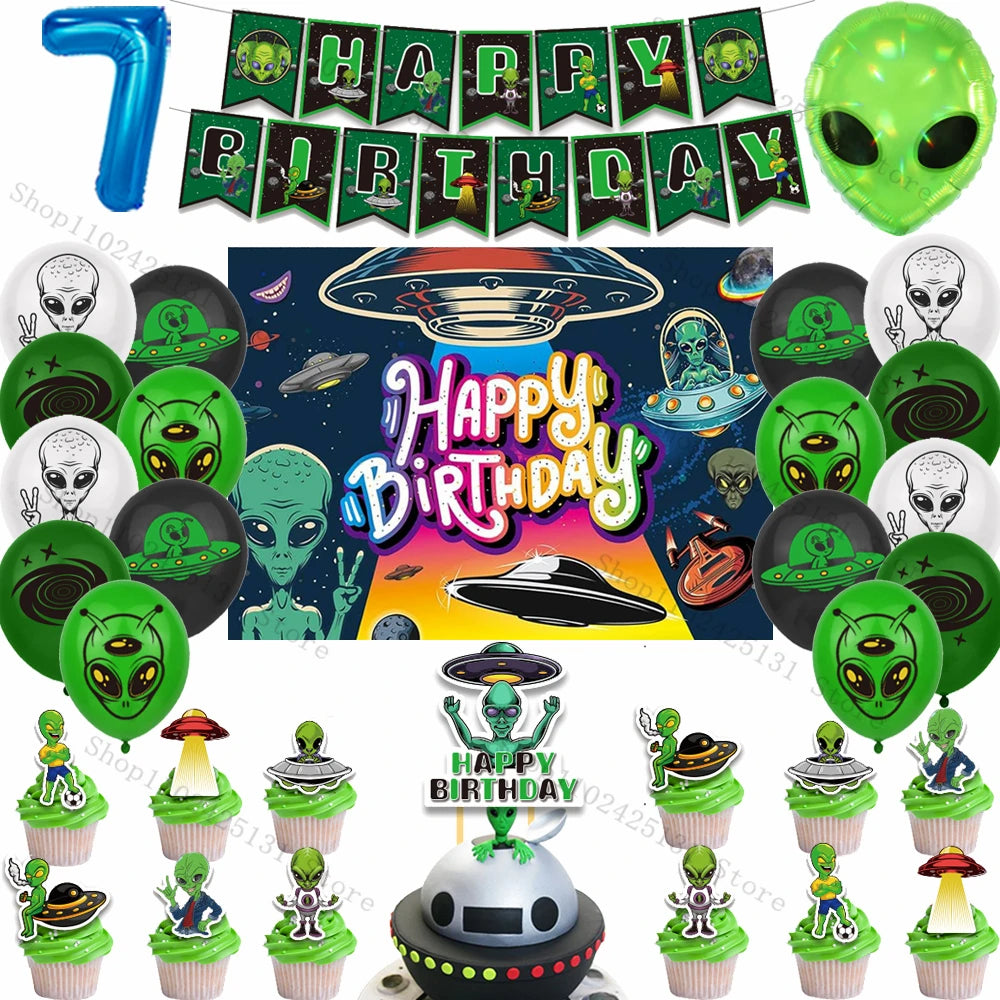 Kit Decoração de Festa Tema Alien