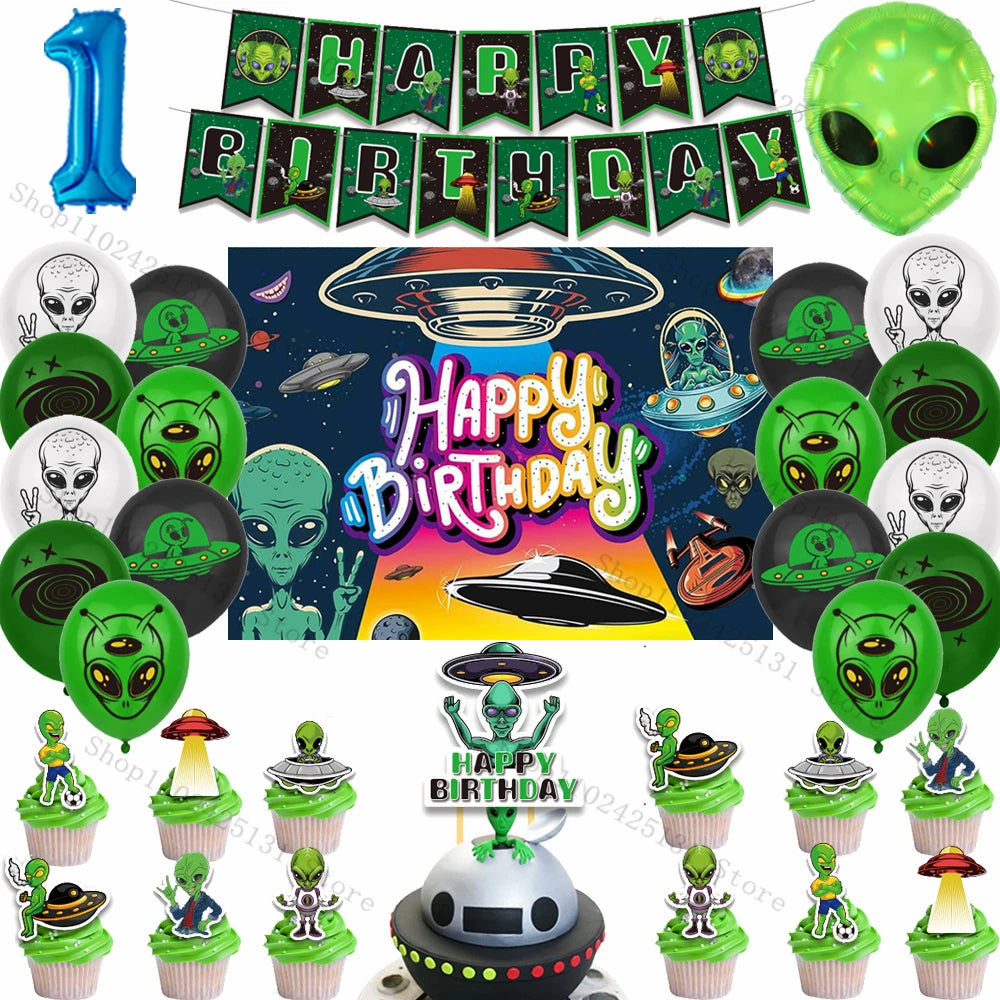 Kit Decoração de Festa Tema Alien