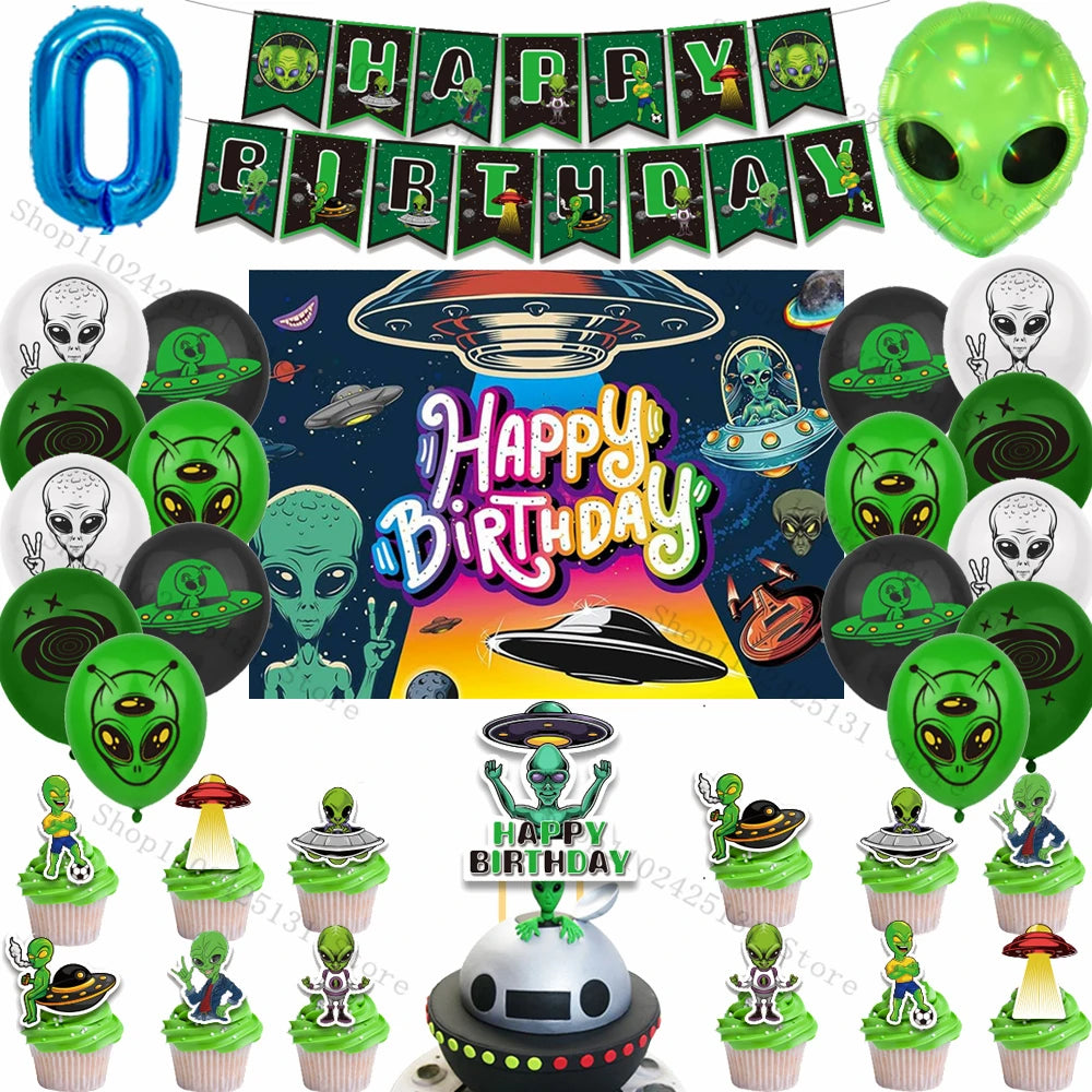 Kit Decoração de Festa Tema Alien