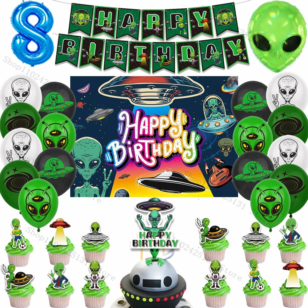 Kit Decoração de Festa Tema Alien