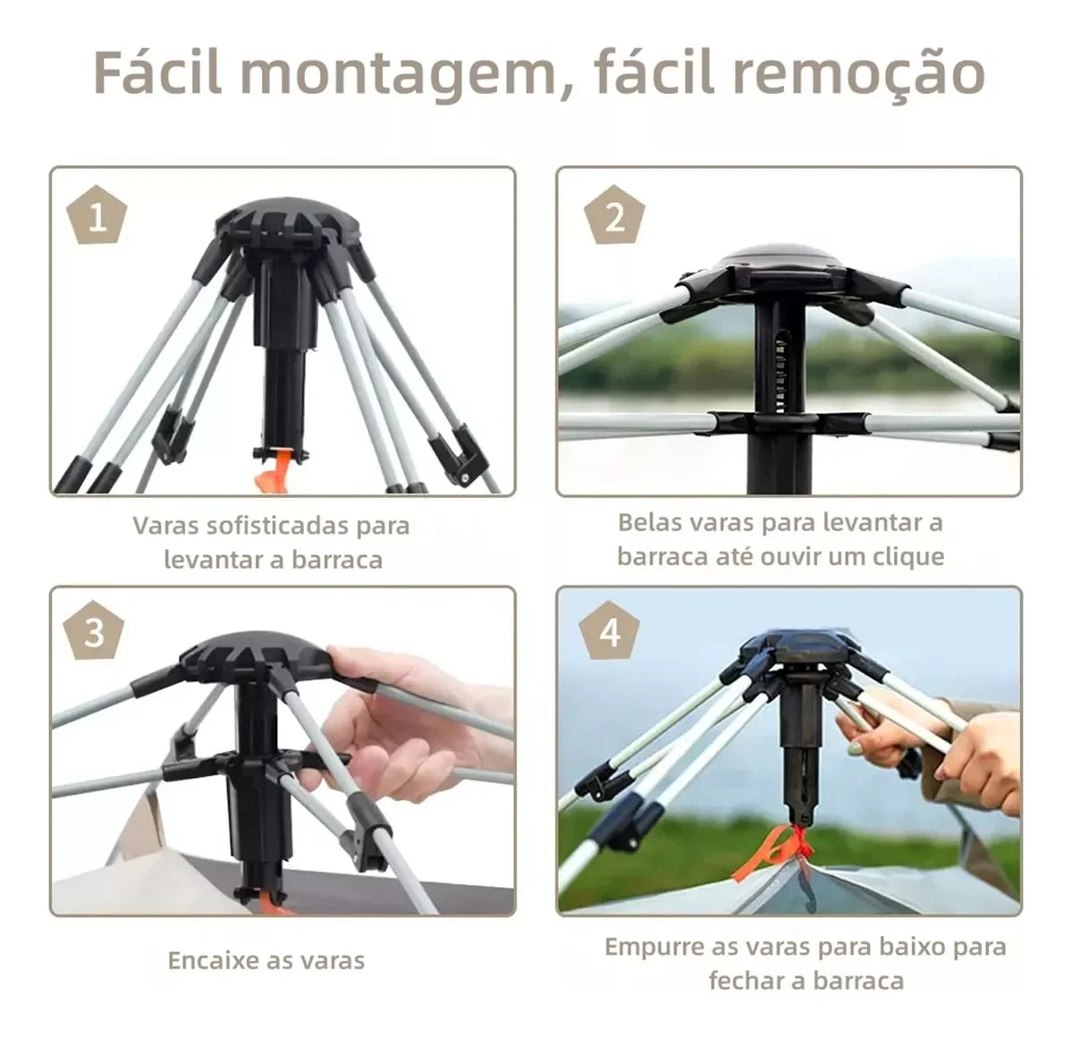Barraca Camping Automática Upf50+ 5-8 Pessoas Grande Varanda para familiar portátil
