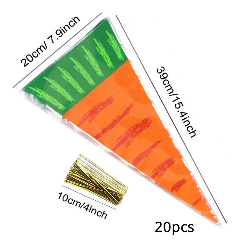 Kit 20 Saquinhos Cone "Cenoura"