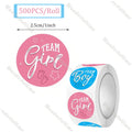 Rolo de 500 Adesivos "Team Boy & Team Girl"