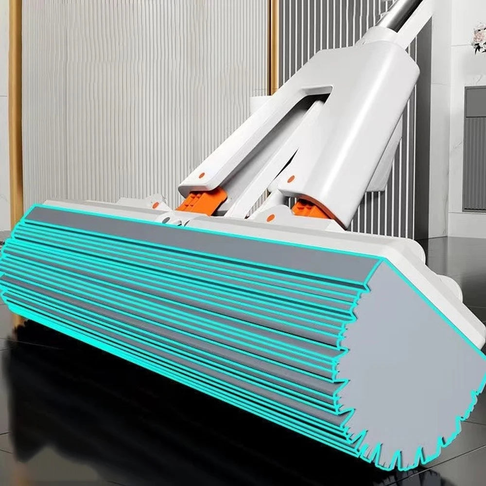 Esfregão mop de borracha com drenagem automática espremida mágico, auto-limpeza, esponja reutilizável