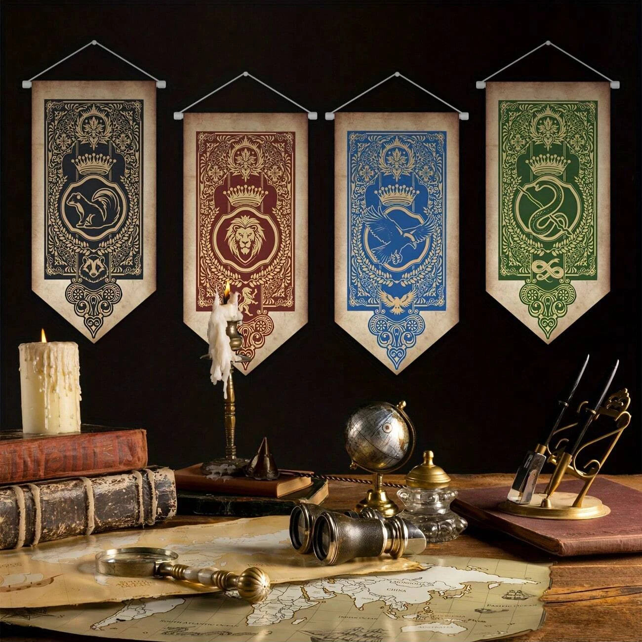 Decoração Escola de Magia e Bruxaria de Hogwarts 4 peças