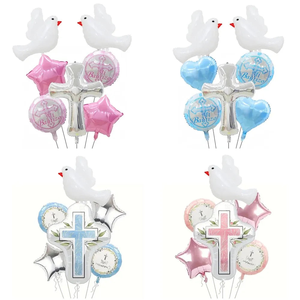 Balão Metalizado Pomba da Paz – Decoração Batizado e Comunhão