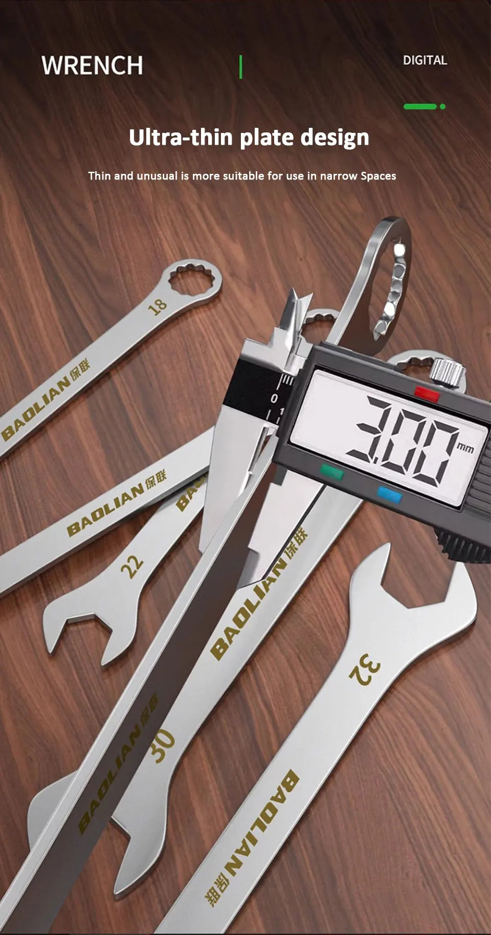 Chave de extremidade aberta ultrafina 5-32mm chaves de catraca universais chave de dupla finalidade