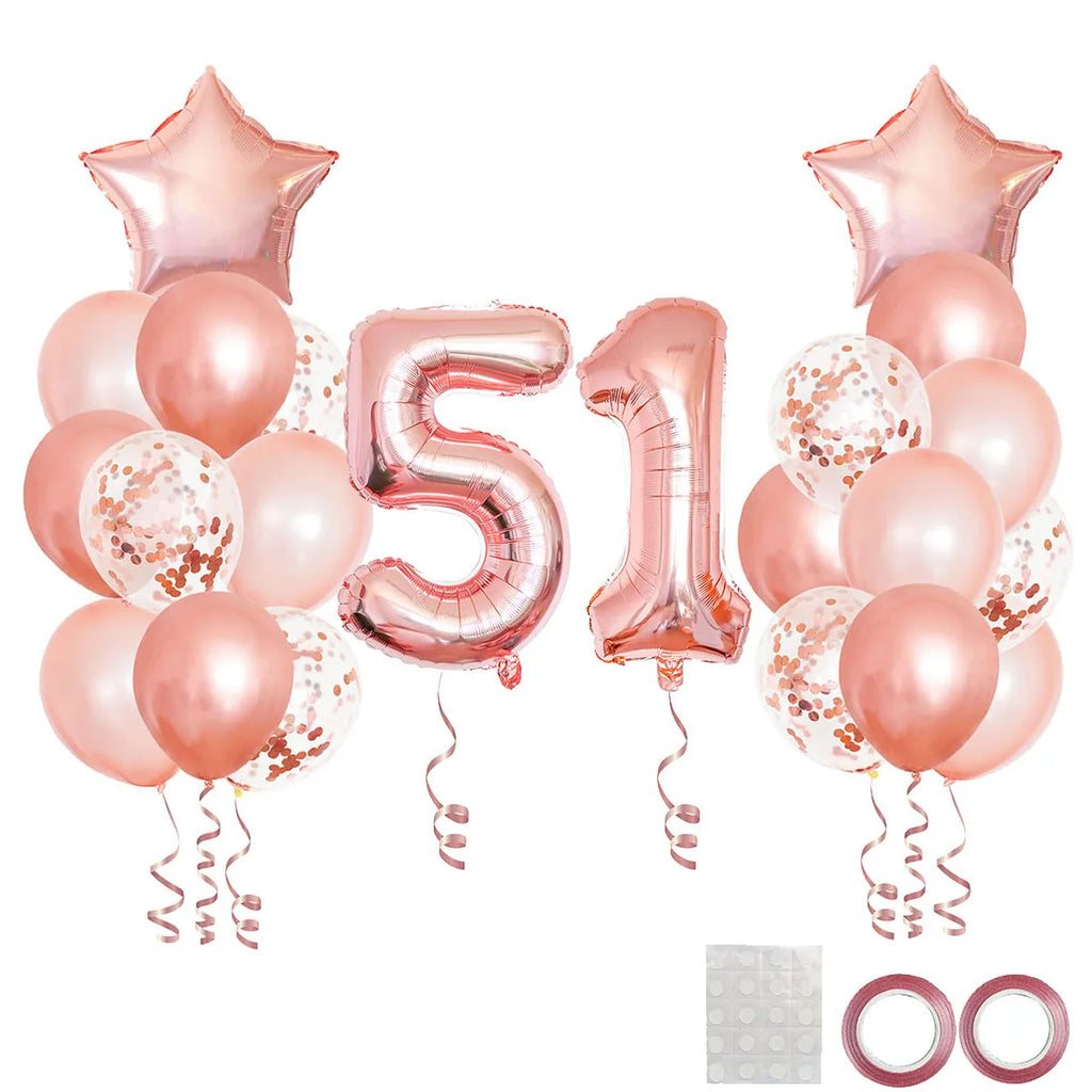 Kit 25 Balões Rose Gold – Especial 15 Anos (Debutante)