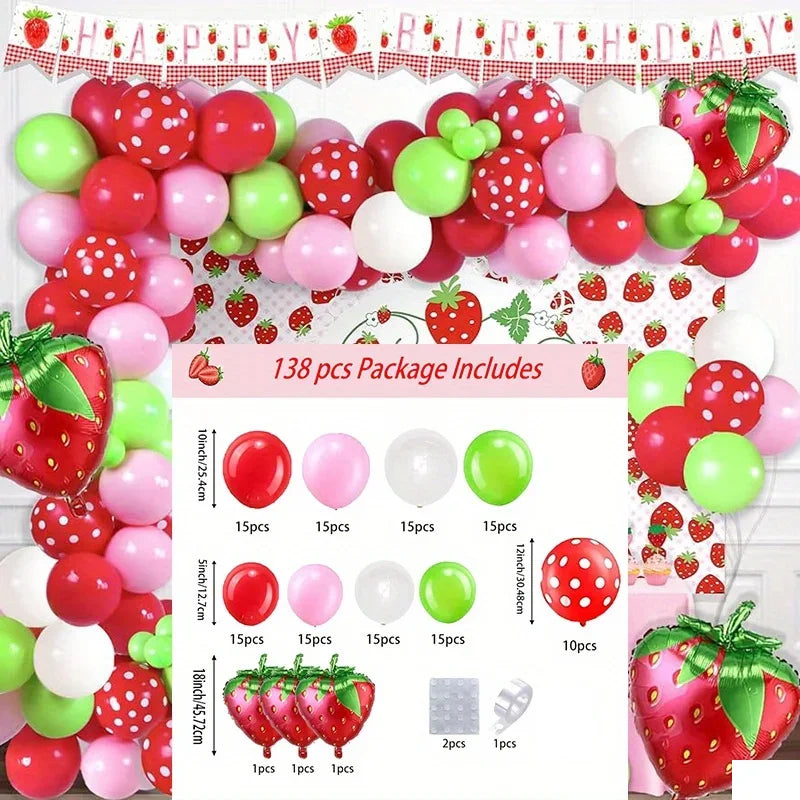 Kit Balões Temática Morango