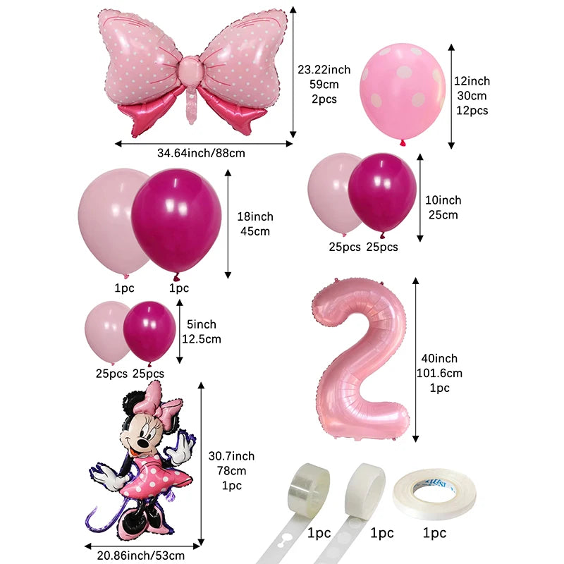 Kit de balões Minnie Mouse rosa