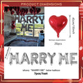 Conjunto de Balões "Marry Me" e Corações