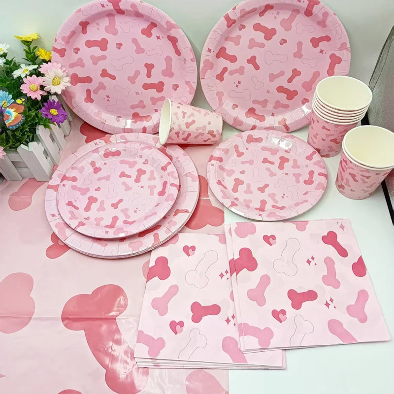 Kit Descartáveis Despedida de Solteira Rosa