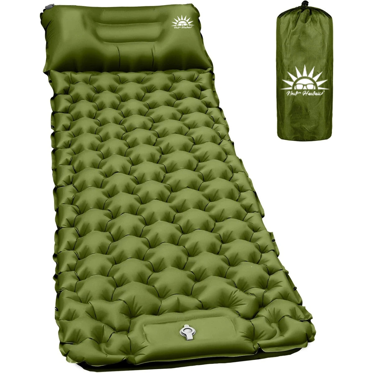 Colchonete inflável resistente a prova dágua com bomba de pé integrada