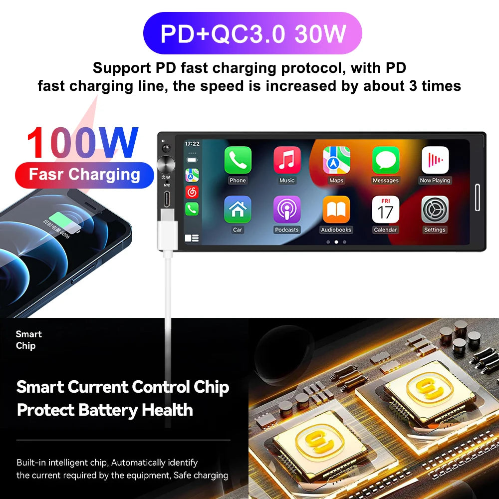 Multi mídia Hd tela touch carplay/bluetooth 5.0/AUX/Fm Radio