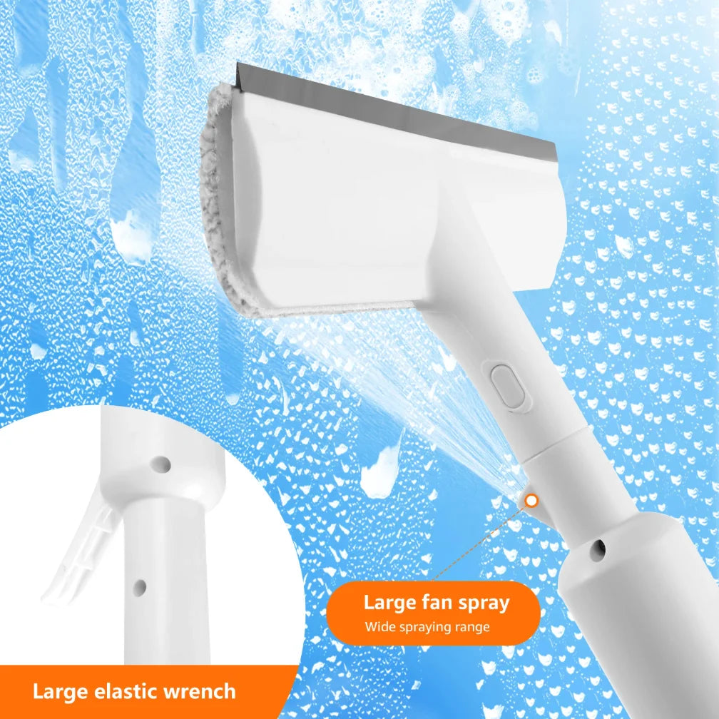 2 em 1 kit de limpeza de janela spray dupla face rodo de vidro limpador espanador mop janela ferramentas de limpeza profissional
