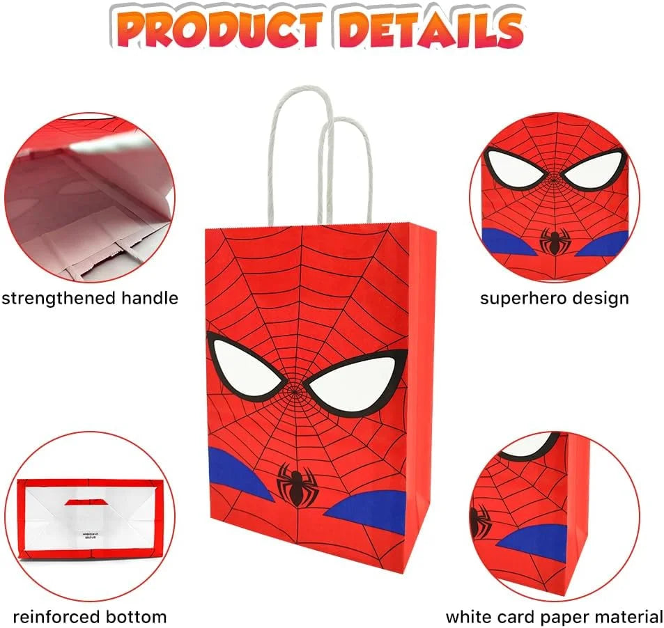 Kit 12 Sacolas de Presente Homem-Aranha