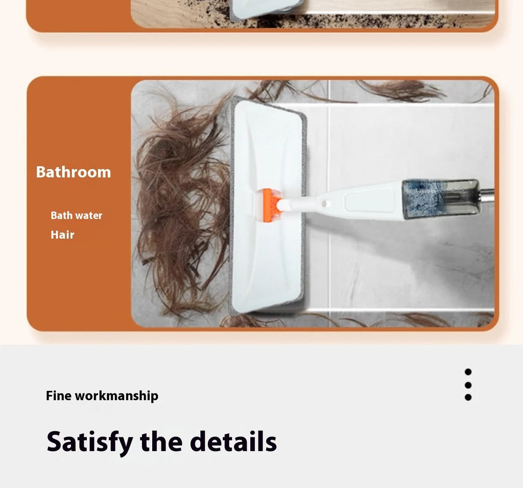 Mop spray com almofada de microfibra substituível