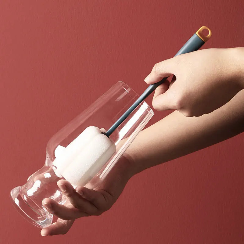 Esponja de cabo longo para limpeza de copos de vidro e garrafas, 2 peças