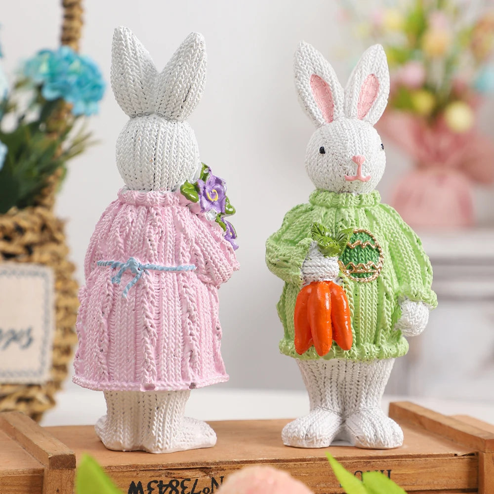 Estatuetas de Resina: Coelhos de Páscoa