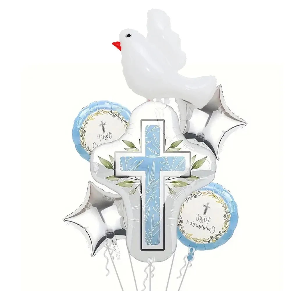 Balão Metalizado Pomba da Paz – Decoração Batizado e Comunhão