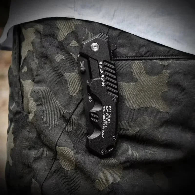 Canivete tático lamina em aço inoxidável