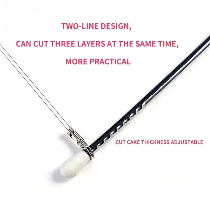 1/2 pçs linha de altura ajustável bolo corte slicer aço inoxidável