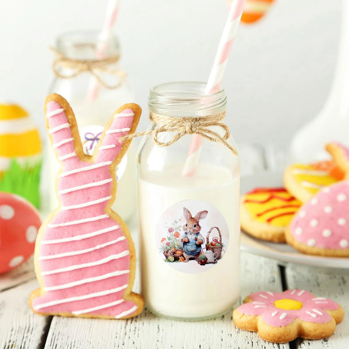 Rolo com 500 Adesivos de Coelhinho