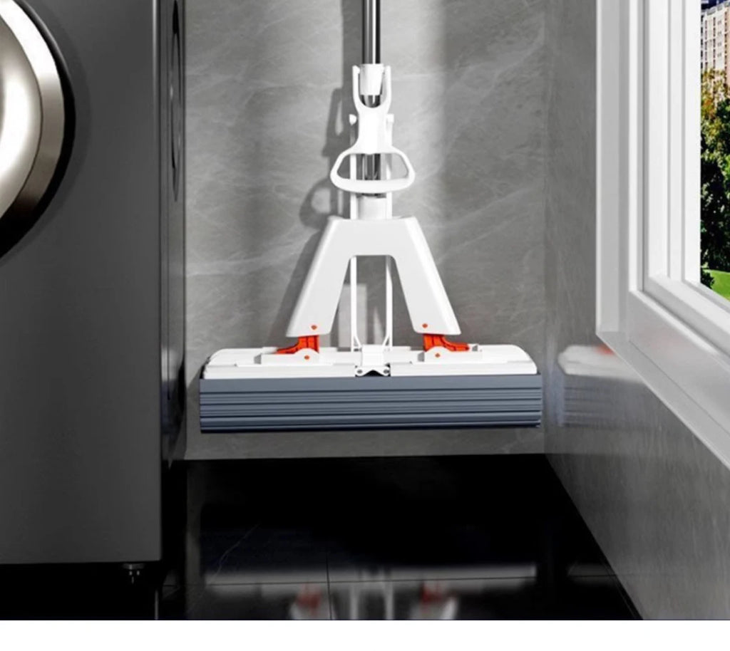 Esfregão mop de borracha com drenagem automática espremida mágico, auto-limpeza, esponja reutilizável