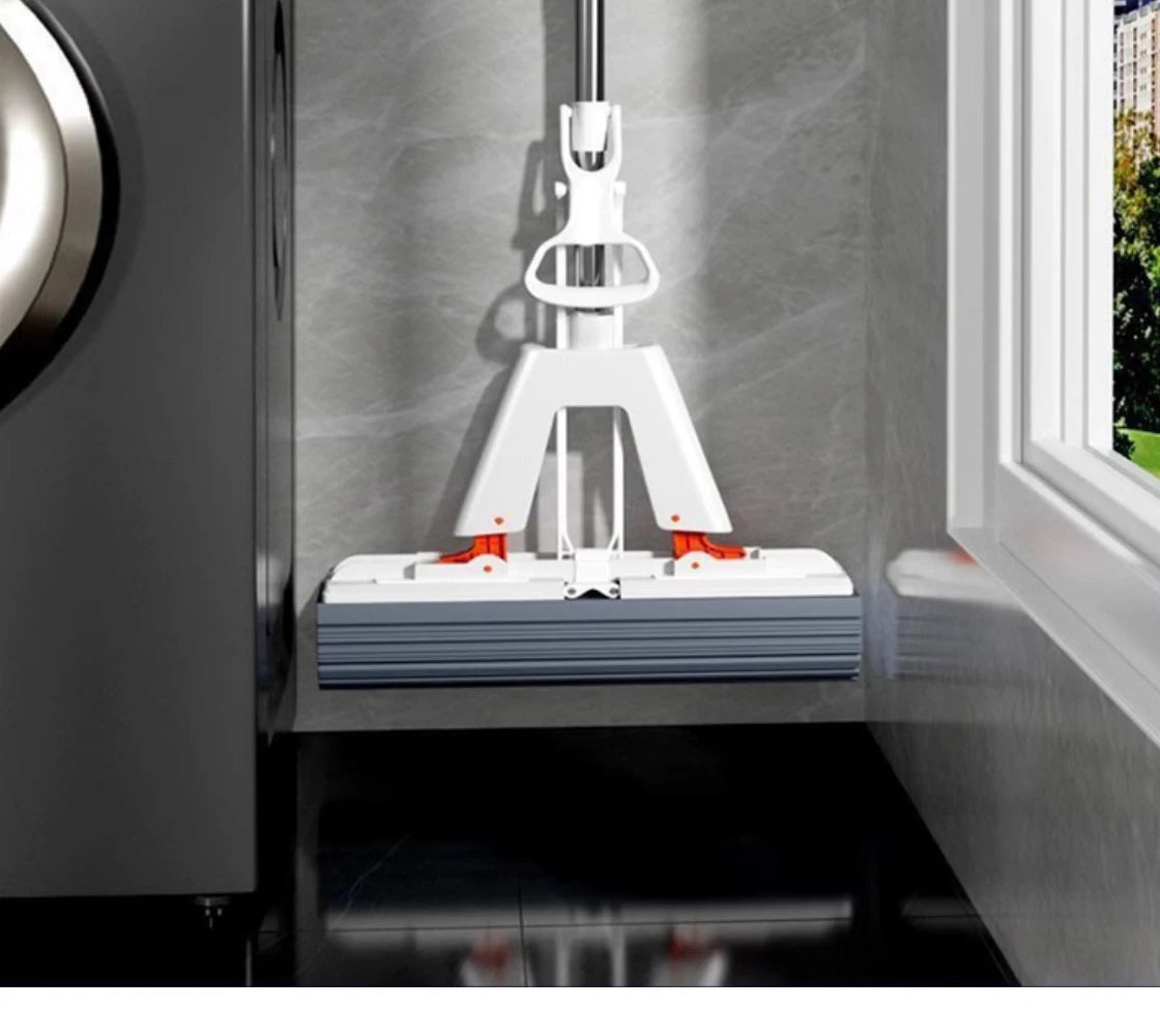 Esfregão mop de borracha com drenagem automática espremida mágico, auto-limpeza, esponja reutilizável