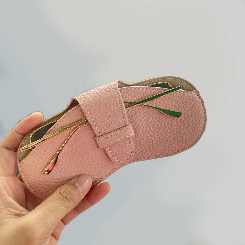 Estojo de óculos couro macio portátil