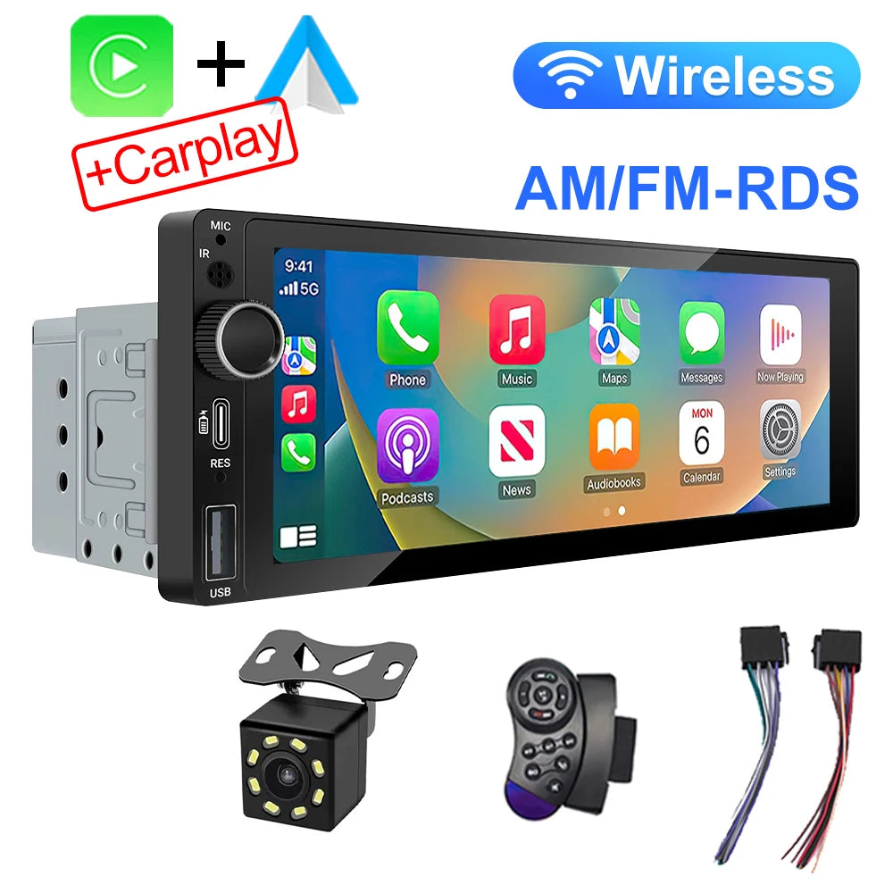 Multi mídia Hd tela touch carplay/bluetooth 5.0/AUX/Fm Radio