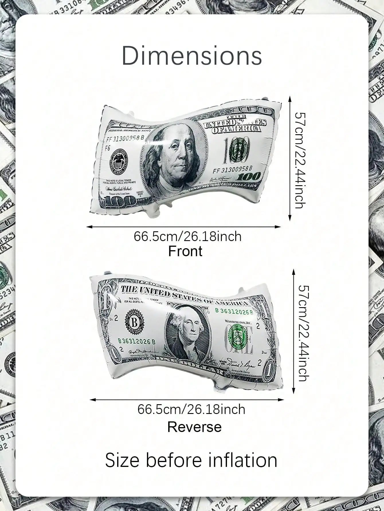 Kit Balões Nota de Dólar
