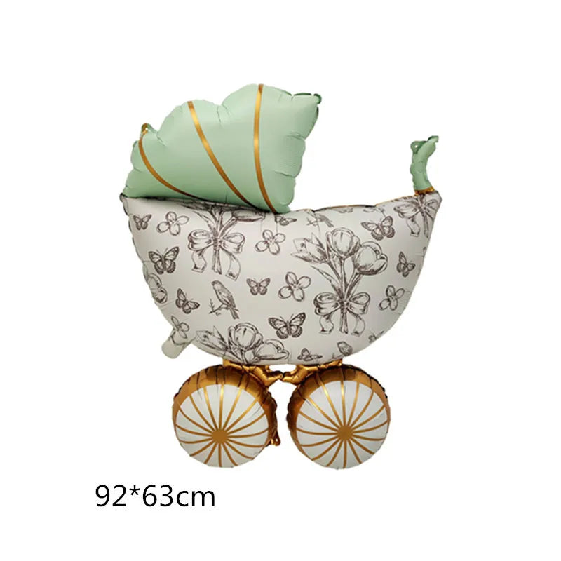 Balão Metalizado Carrinho de Bebê e Mamadeira