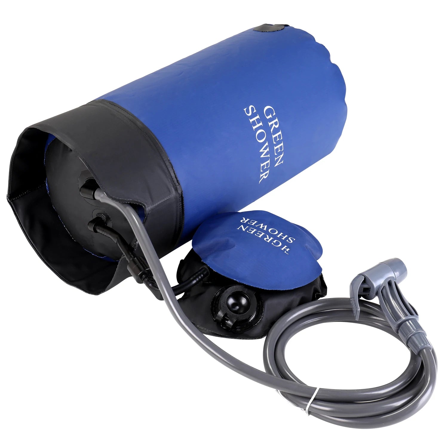 Chuveiro de pressão inflável com pé bomba, saco de água leve, PVC, apto para exterior, praia, camping, caminhadas, banho