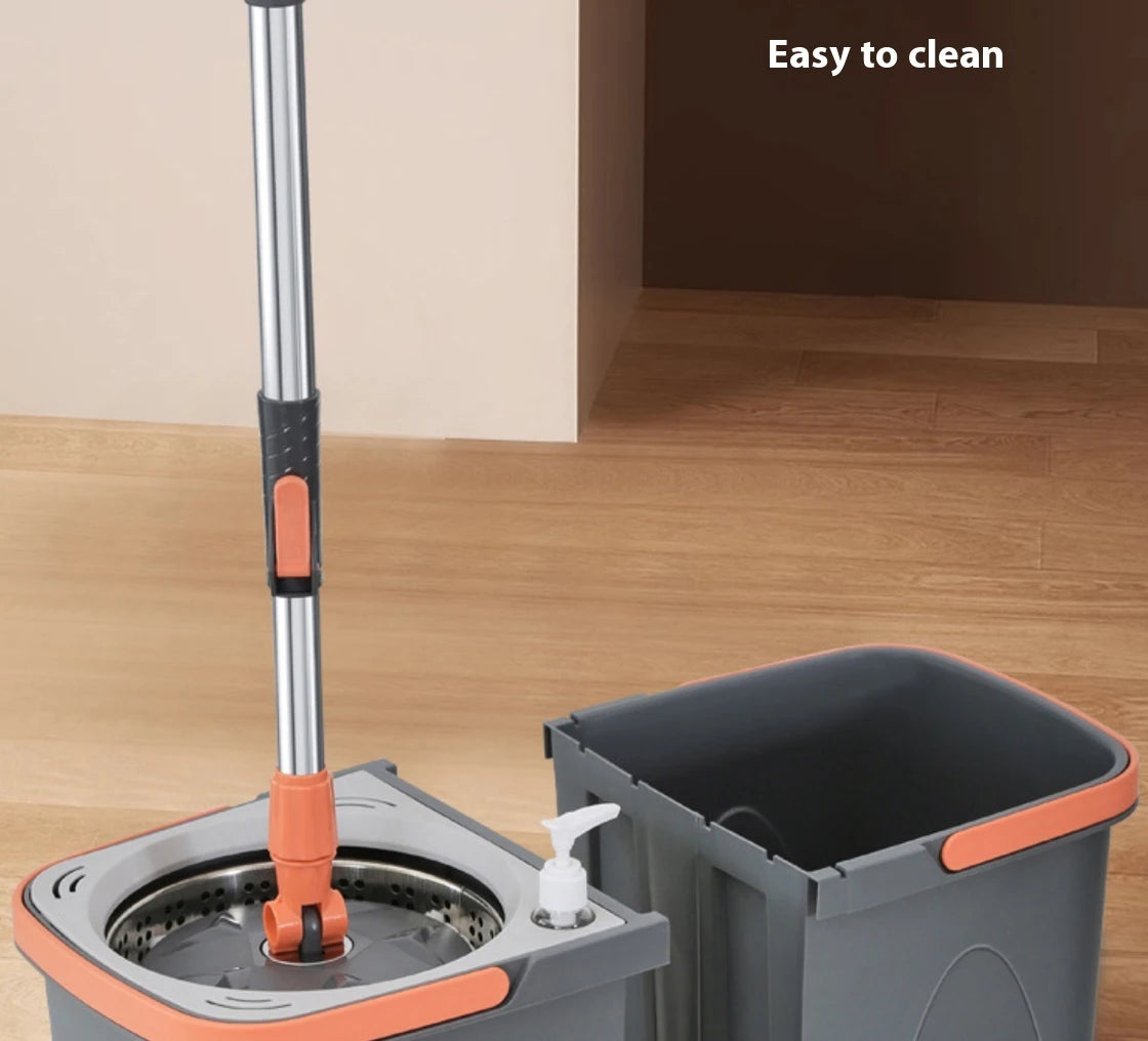 Conjunto de esfregão giratório balde separação de sujeira + garrafa de adição de produtos