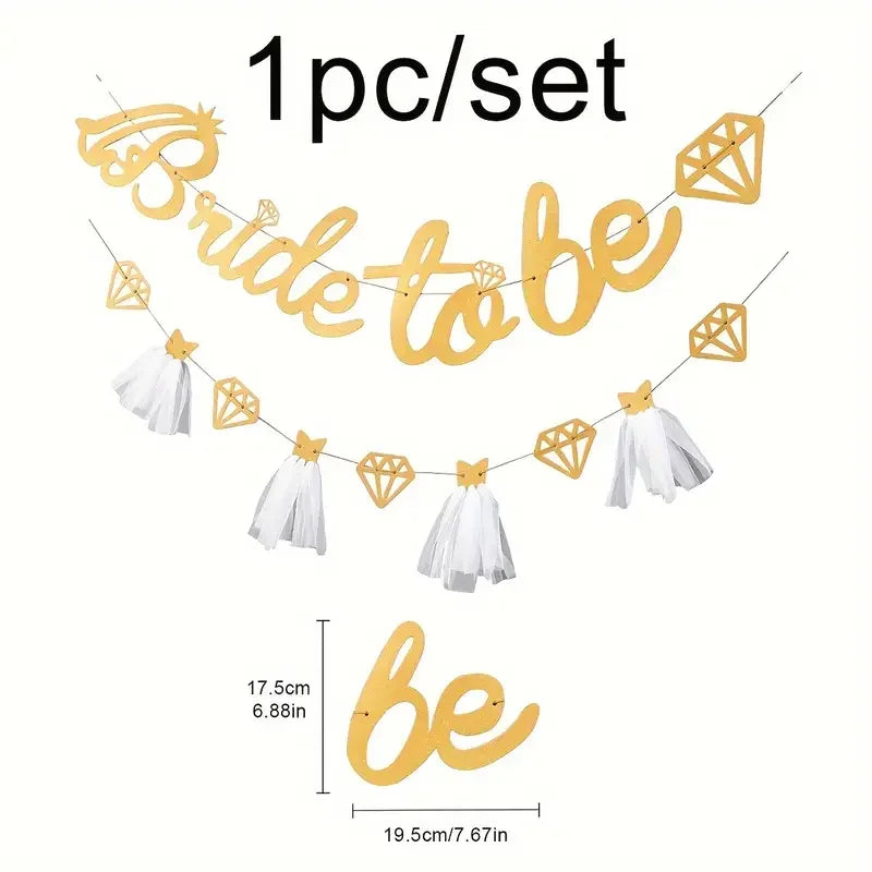 Varal Decorativo Glitter – Noiva e Diamantes