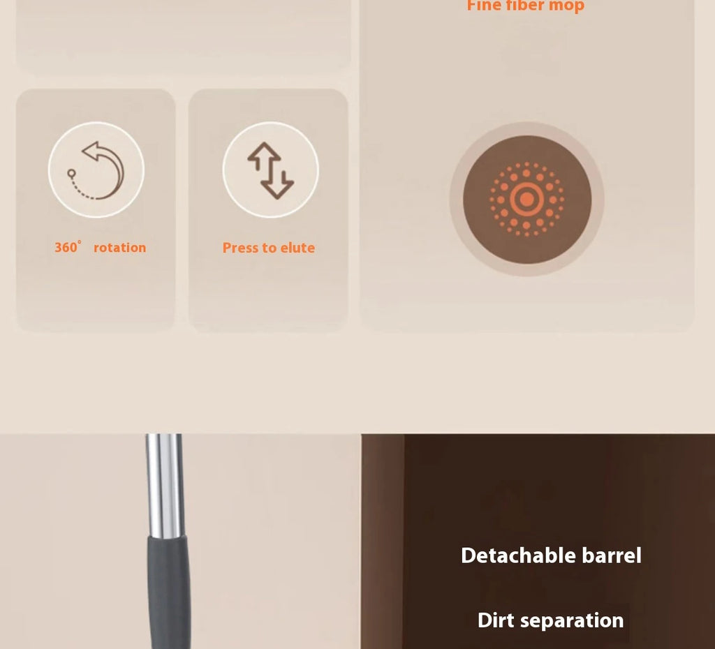 Conjunto de esfregão giratório balde separação de sujeira + garrafa de adição de produtos